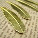 6PCS 53x13mm Raw Brass Feather Charm Pendant CWB602