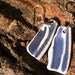 Blue and White China Earrings recycled and tumbled
