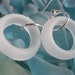 seaglass inspired hoop earrings TrAsH gLaSs small hoop white