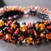 Orange and Black Custom Caterpillar Beadwoven Bracelet - Made Just for You