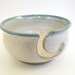 Yarn Bowl Knitting Bowl White and Blue Ceramic Pottery