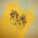 XMAS SALE - yellow bunny rabbit and strawberries tank top