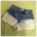 vintage light blue and white ombre dip dye shorts