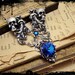 Dante's Inferno - Black and Blue, Silver Filigree and Jewel Neo-Victorian Gothic Necklace