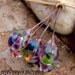 WILDFLOWERS DROP Head Pins - Set of 6 Handmade Lampwork Head Pins