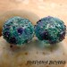 SEASCAPE - Silver Sparkle Earring Pair - Set of 2 Handmade Lampwork Beads