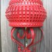 Vintage metal wall vase red rustic primitive farmhouse decor