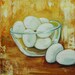 SALE Eggs 6 painting 12x12 inch original oil painting by Roz