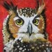Owl painting 43 12x12 inch original oil painting by Roz