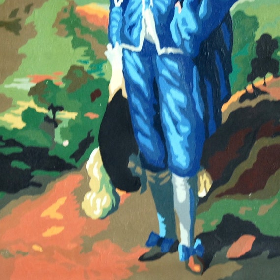 1955 Blue Boy Paint by Number Picture in Oak Frame