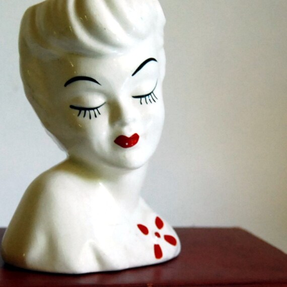Vintage Glamour Girl Head Vase