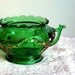 Antique Spooner Glass Bowl, Heisey Winged Scroll Emerald Green Victorian