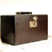 Vintage Luggage Mock Croc Train Case Faux Alligator Suitcase Brown