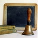 Vintage Brass School Bell Antique Wood Handle Brass Cast Bell