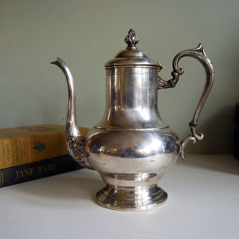 Vintage Teapot Silver Plate on Copper Teapot by Crosby