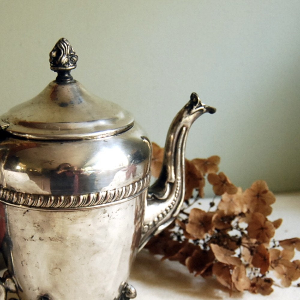 Vintage Teapot Ornate Crosby Silver Plate Teapot