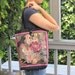 Asian Themed Front Panel Purse Tote PEONY Design