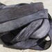 Stone Silk Ribbons Strings Hand Dyed and Sewn 5 Strands Gray Black Ties