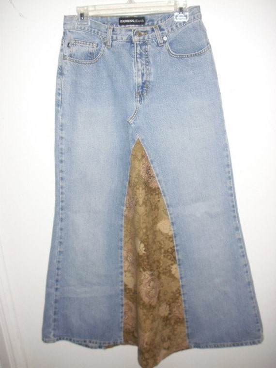 Altered Couture Recycled Blue Jean Skirt
