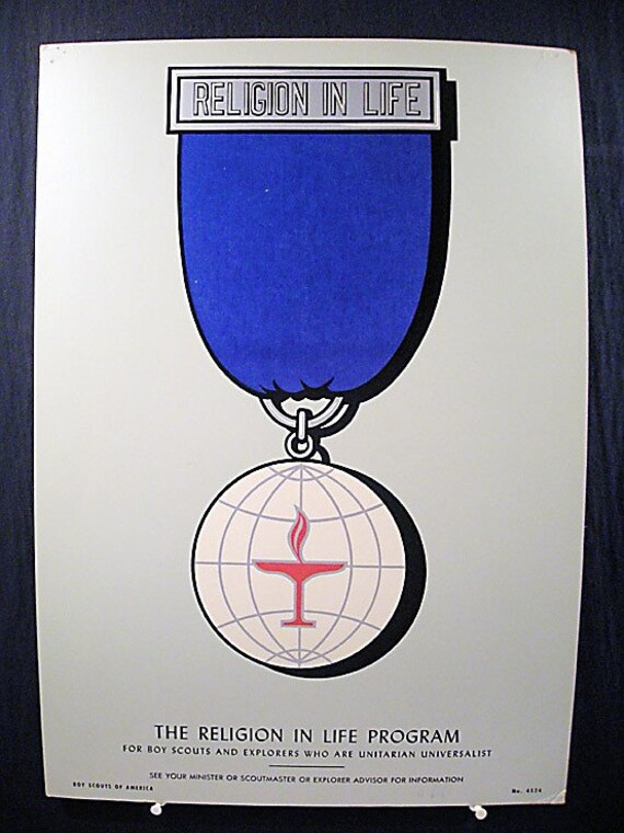 Vintage Poster Boy Scouts Religious Medal by vintagegoodness