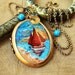 California Sunrise-Hand Painted Oil Locket Necklace-Collaboration with Celena McMahon-One of A Kind Locket
