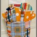 Patchwork Plaid--- Baby Gift Set--- Burp Cloth, Bib, Rattle Block, Wash Cloth Set and Fabric Basket