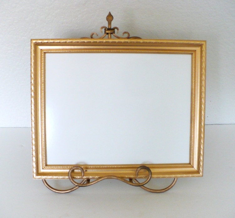 Vintage Gold FRAMED WHITEBOARD Dry Erase Message Menu Memo