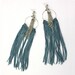 Fringe Earrings Medium Length - Teal and Silver