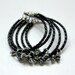 Friendship Bracelet - Five Strand - Woven Leather and metal spikes