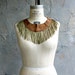 Fringe and Leather Collar - Southwestern printed Suede, Olive Green Fringe