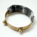 Jersey Wrapped Brass Cuff Bracelet "Grey Ombre"