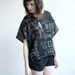 Slouch Tee - Black Geometric Mix - S or M