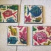 cocktail coasters- retro vintage 1950's abstract fish