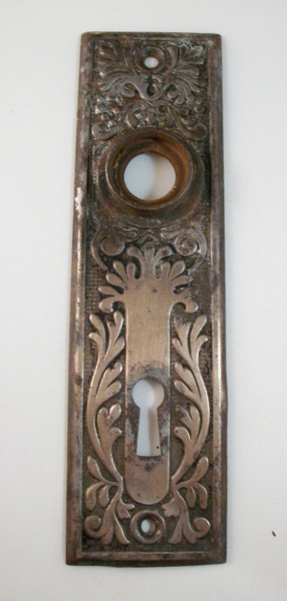 Vintage Escutcheon Door Knob Back Plate Art deco by SalvageNation