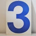 Gas Station Number Three/Eight Vintage Metal Sign NUMBER TYPOGRAPHY Double Sided Gas Sign
