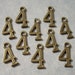 10 Arabic Number Charms Pendants 8mm x 14mm Number 4 - Antique Bronze