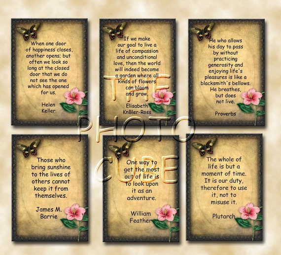 Inspirational Quotes Primitive Hang/Gift Tags/Cards/Labels