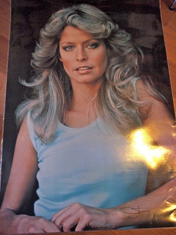 Items similar to Vintage Farrah Fawcett poster - Charlies Angels - 1977 ...