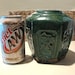 Reserved for Laurie Shappley - ON SALE Antique BIG 1800s Chinese Ginger Jar or Pot Green Majolica w/t 6 molded floral panels Stamped 73