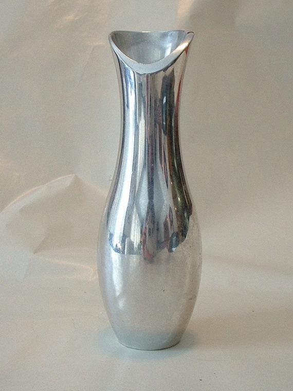 Vintage Solid Metal Vase by Nambe Studio