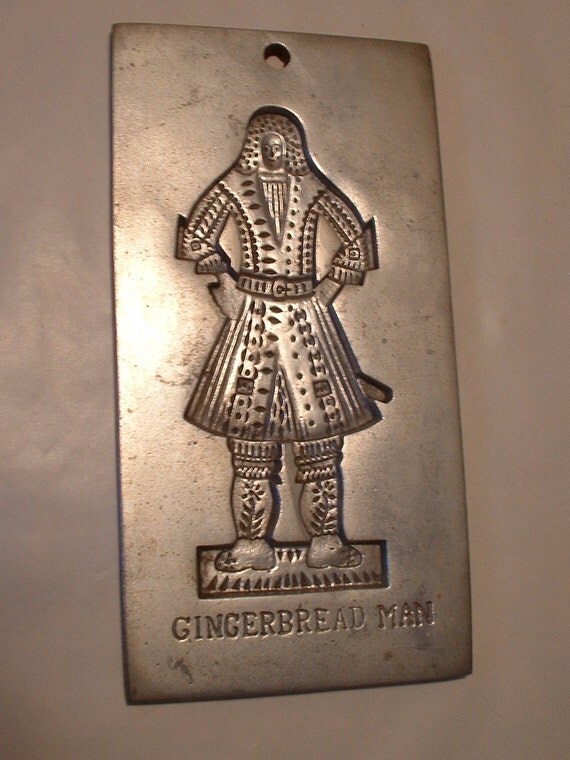 Vintage Heavy Aluminum Gingerbread Man Mold by GemsOfTimeVintage