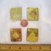 4 Vintage Brass Playing Card Pendants, Clubs & Spades, 29mm x 33mm
