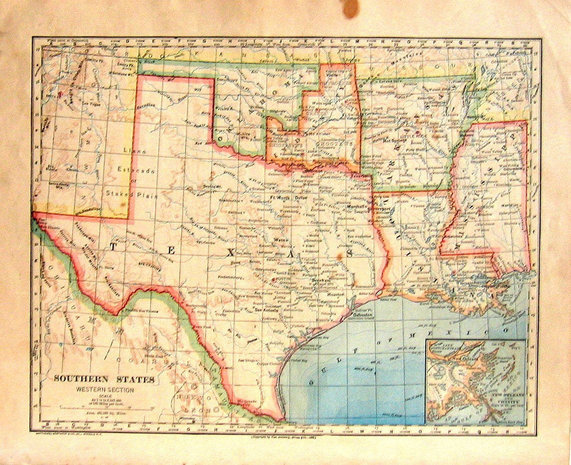 Texas Map Vintage