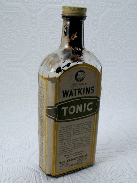 Vintage tonic bottle