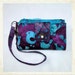 Cell Phone Case Wallet - Purple and Turquoise Birds Trees and Dots - Fits iPhone 3 and 4 - Droid 1 and 2 - and More