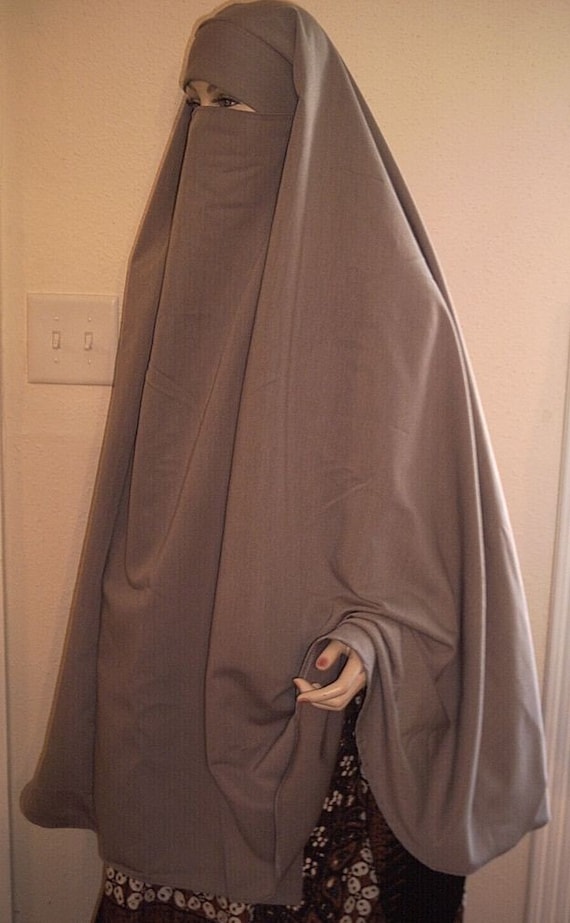 Pak Chador Khimar hijab niqab dove gray