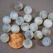 20 Matte White Gray Vintage 10mm Round Glass Vintage Beads