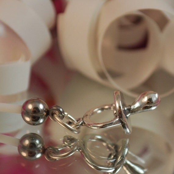 Items similar to Maternity Belly Button Ring, Sterling Silver Pacifier
