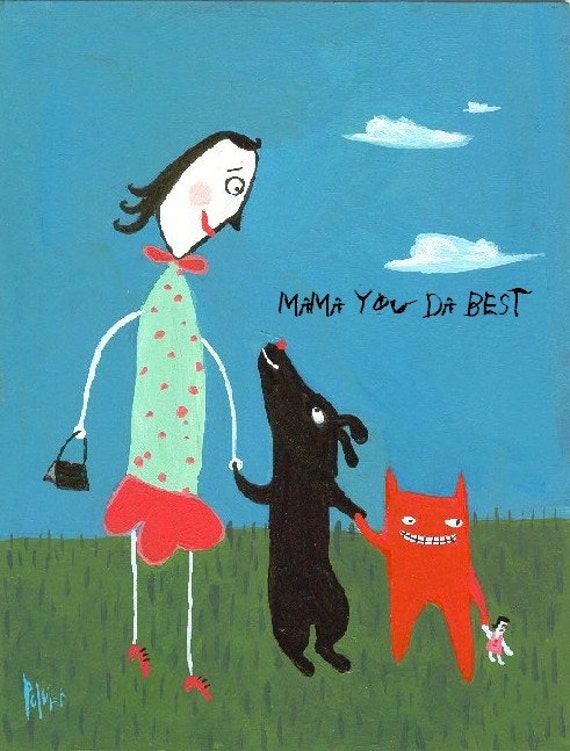 Items similar to Funny Mothers Day Card - Mama You Da Best - Whimsical