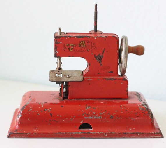 Vintage Little Red Sewing Machine RESERVED